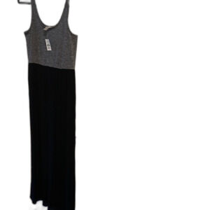 LOFT Gray and Black Knit Maxi Dress Size Medium Petite